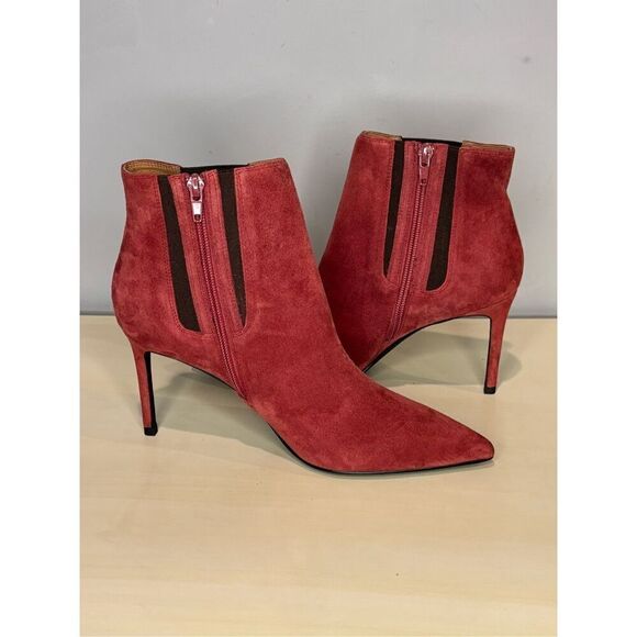 Jeffrey Campbell Women's Nixie Suede Pointed Toe Bootie Red Orange Size 7.5 NWT - Picture 9 of 10